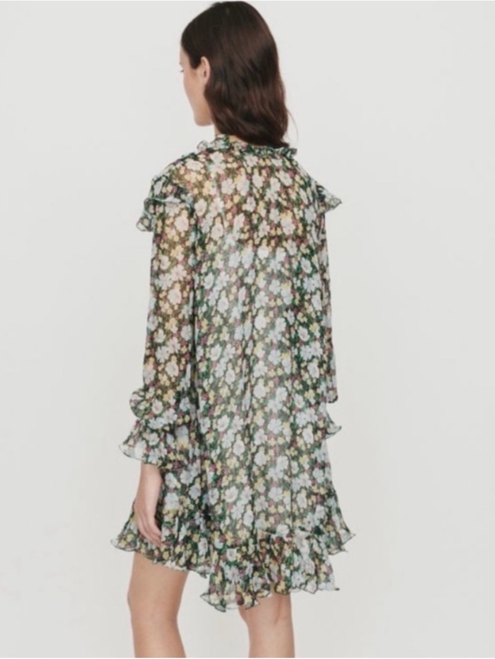 MAJE Rullina Floral Ruffle Dress - Picture 2 of 8